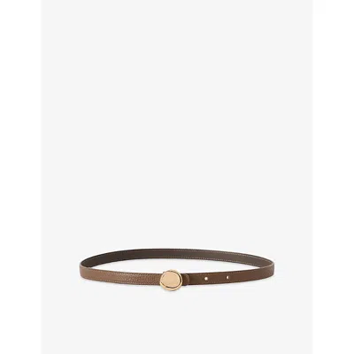 Joseph Womens Arden Reversible Leather Belt Taupe/patina