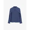 Joseph Bailie Silk Crepe De Chine Blouse In Harbour