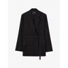 Joseph Amelot Pleat Jacquard Jacket In Black