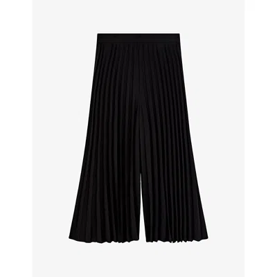 Joseph Womens  Anvers Pleated Wide-leg High-rise Crepe Trousers