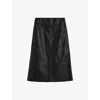 Joseph Womens Black Blomfield Side-pocket Leather Midi Skirt