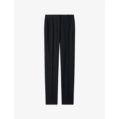 Joseph Womens Black Colburn Slim-fit Woven Trousers