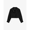 Joseph Womens  Collin Cropped Wool And Silk Jacket In Black