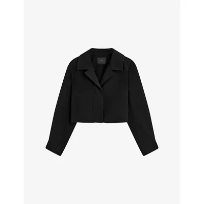 Joseph Womens  Collin Cropped Wool And Silk Jacket In Black