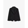 Joseph Womens Black Glenview Single-breasted Stretch-wool Blazer In Black