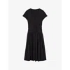 Joseph Womens Black Isaure Short-sleeve Crepe-jersey Midi Dress Xl In Black