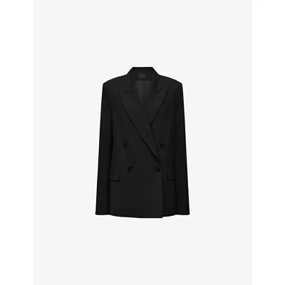 Joseph Womens Jaden Double-breasted Woven Blazer Black
