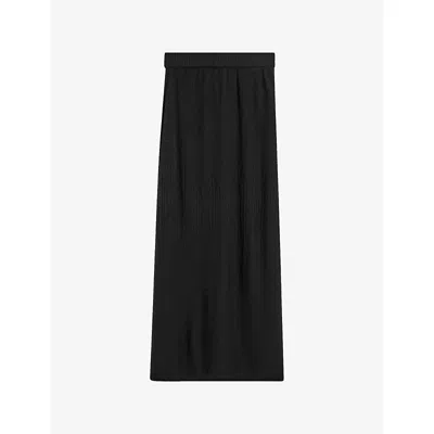 Joseph Womens Black Mid-rise Knitted Wool And Silk Maxi Dress