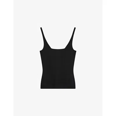 Joseph Womens Black Milano Square-neck Stretch-knit Vest