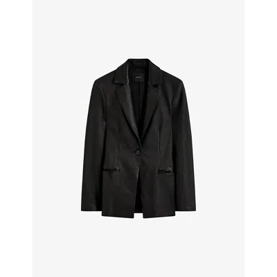 Joseph Pascal Leather Stretch Jacket In Black