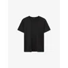 Joseph Womens Black Round-neck Regular-fit Cotton And Silk-blend T-shirt In Black