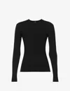 Joseph Round-neck Silk-blend Sweater In Black