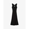 Joseph Womens Black Round-neck Sleeveless Ribbed-knit Maxi Dress
