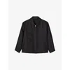 Joseph Womens Satie Patch-pocket Relaxed-fit Cotton And Silk-blend Shirt Black