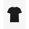 Joseph Womens Black The Jersey Rib Round-neck Stretch-cotton T-shirt Xs