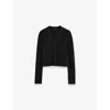 Joseph Womens Black V-neck Knitted Wool And Silk Cardigan In Black
