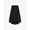 Joseph Womens Violet Elasticated-waist Silk Midi Skirt Black