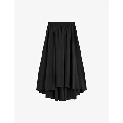 Joseph Womens Violet Elasticated-waist Silk Midi Skirt Black