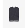 Joseph Sleeveless Geometric-striped Top In Black