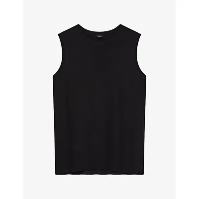Joseph Womens Bley Sleeveless Straight-cut Silk Blouse Black
