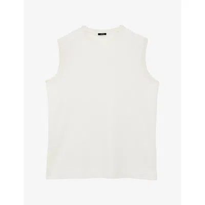 Joseph Womens Bley Sleeveless Straight-cut Silk Blouse Ivory