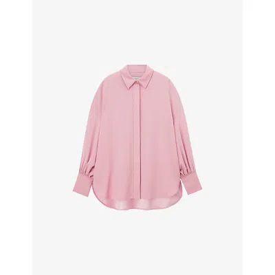 Joseph Womens Blush Camilia Relaxed-fit Satin Blouse In Pink