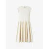 Joseph Womens Seashell Cap-sleeve A-line Cotton Poplin-jersey Midi Dress