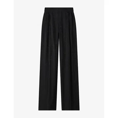 Joseph Womens Cara Wide-leg Mid-rise Woven Trousers Black