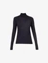 Joseph Womens Navy Cashair Turtleneck Cashmere-knit Jumper Xs In Navy