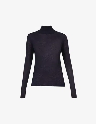 Joseph Womens Navy Cashair Turtleneck Cashmere-knit Jumper Xs