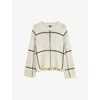 Joseph Grid Cotton Silk Crew Neck Jumper In Oat Combo