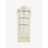 Joseph Womens Oat Combo Checked Tie-belt Cotton And Silk Poncho In Oat Combo
