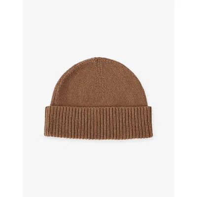 Joseph Womens Chia Ribbed Cashmere Beanie Hat Sabl In Brown