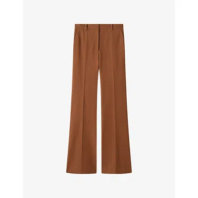 Joseph Womens Cinnamon Tafira Gabardine Stretch-woven Trousers In Brown