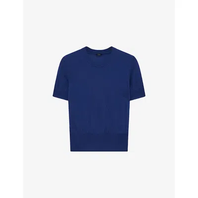 Joseph Womens Cobalt Cashair Slim-fit Cashmere Top Xs In Blue