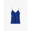 Joseph Womens Cobalt Clea V-neck Silk-satin Camisole Top In Blue