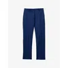 Joseph Womens Cobalt Coleman Straight-leg Mid-rise Stretch-cotton Trousers In Blue