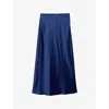 Joseph Womens Cobalt Isaak Elasticated-waist Silk Maxi Skirt In Blue