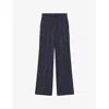 Joseph Womens Cobalt Morissey Flared-leg Mid-rise Wool-blend Denim Trousers In Blue