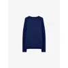 Joseph Womens Cobalt Relaxed-fit Round-neck Cashmere Jumper In Blue