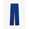 Joseph Womens Cobalt Sahel Straight-leg High-rise Silk-satin Trousers In Blue