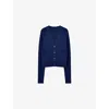 Joseph Womens Cobalt V-neck Side-pocket Cashmere Cardigan Xs In Blue