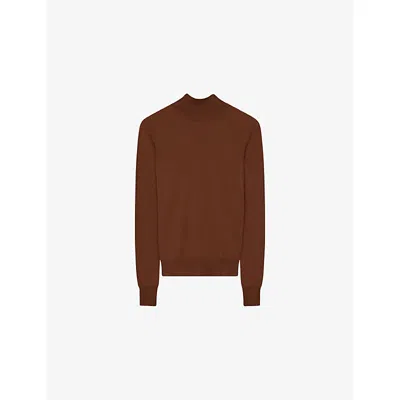 Joseph Womens Cocoa Cashair High Neck Cashmere Jumper In Red