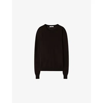 Joseph Womens Cocoa Cashair Round-neck Cashmere Jumper In Black
