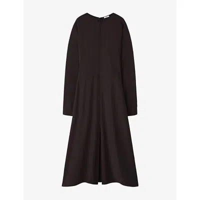 Joseph Womens Cocoa Hills Keyhole Crepe Midi Dress In Brown