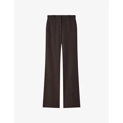 Joseph Womens Cocoa Tafira Gabardine Stretch-woven Trousers In Brown
