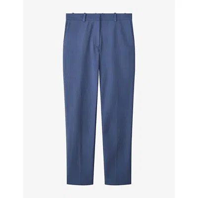 Joseph Womens Coleman Straight-leg Mid-rise Cotton-blend Gabardine Trousers Mineral