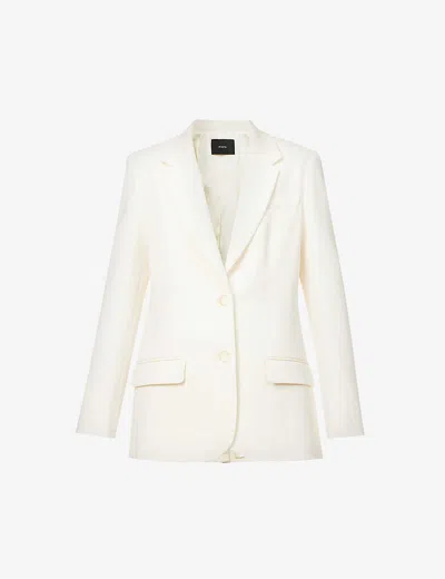 Joseph Womens Ivory Comfort Cady Jackie Single-breasted Stretch Woven Blazer In White