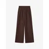 Joseph Womens Ebony Alanel Wide-leg Cotton And Silk Trousers In Ebony