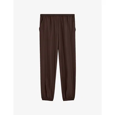 Joseph Womens Ebony Taio Relaxed-fit Silk-cotton Trousers